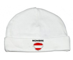 Bandera del efecto pincel austriaco con nombre: Gorro para Bebé