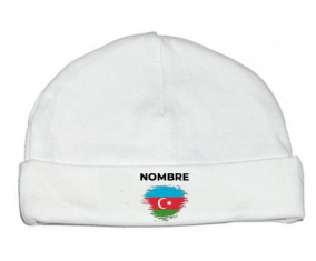 Bandera de cepillo de Azerbaiyán con nombre: Gorro para Bebé