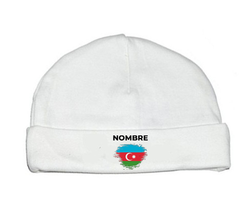 Bandera de cepillo de Azerbaiyán con nombre: Gorro para Bebé