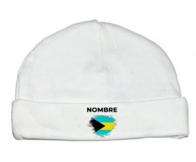 Bandera de efecto de cepillo de Bahamas con nombre: Gorro para Bebé