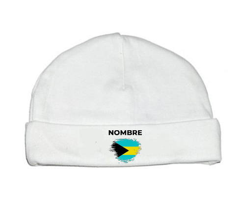 Bandera de efecto de cepillo de Bahamas con nombre: Gorro para Bebé