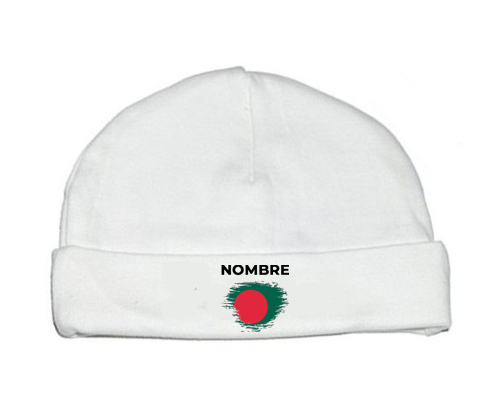 Bandera del efecto pincel de Bangladesh con nombre: Gorro para Bebé