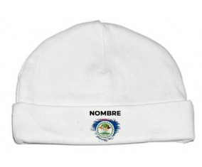 Bandera del efecto cepillo de Belice con nombre: Gorro para Bebé