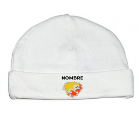 Bandera de cepillo de Bután con nombre: Gorro para Bebé