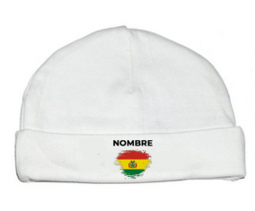 Bolivia cepilla bandera efecto con nombre: Gorro para Bebé