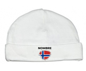 Bandera de pincel de bouvet island con nombre: Gorro para Bebé