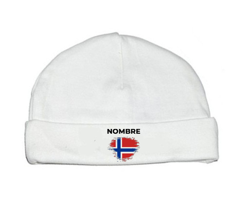 Bandera de pincel de bouvet island con nombre: Gorro para Bebé