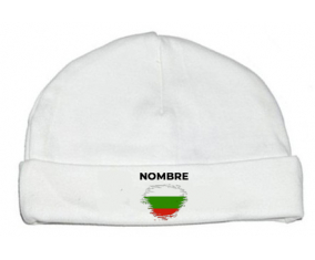 Bandera del efecto cepillo de Bulgaria con nombre: Gorro para Bebé