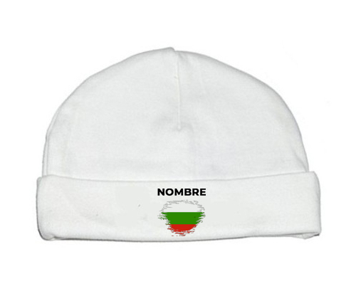 Bandera del efecto cepillo de Bulgaria con nombre: Gorro para Bebé
