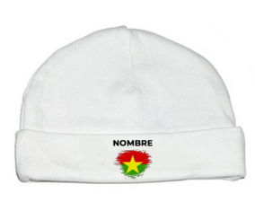Bandera del efecto pincel de Burkina Faso con nombre: Gorro para Bebé