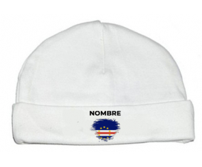 Bandera de pincel de Cabo Verde con nombre: Gorro para Bebé