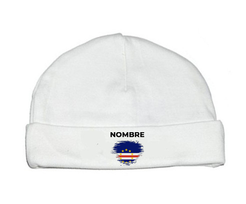 Bandera de pincel de Cabo Verde con nombre: Gorro para Bebé