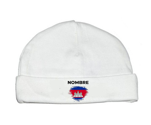 Bandera del efecto pincel camboyano con nombre: Gorro para Bebé