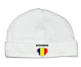 Chad pincel efecto bandera con nombre: Gorro para Bebé