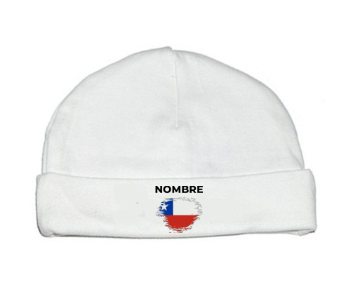 Chile cepilla bandera con nombre: Gorro para Bebé