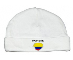 Colombia cepilla bandera efecto con nombre: Gorro para Bebé