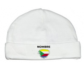 Comoras cepillo efecto bandera con nombre: Gorro para Bebé