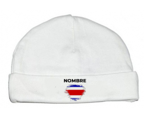 Bandera del efecto pincel de Costa Rica con nombre: Gorro para Bebé