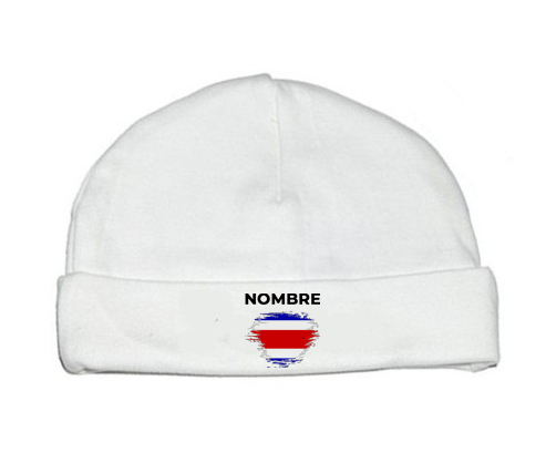 Bandera del efecto pincel de Costa Rica con nombre: Gorro para Bebé