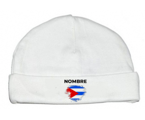 Cuba cepilla bandera efecto con nombre: Gorro para Bebé