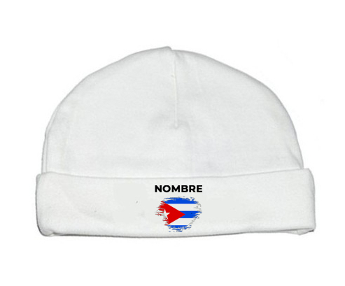 Cuba cepilla bandera efecto con nombre: Gorro para Bebé