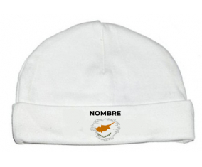 Bandera de cepillo de Chipre con nombre: Gorro para Bebé