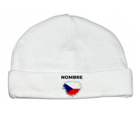 Bandera del efecto pincel de la República Checa con nombre: Gorro para Bebé