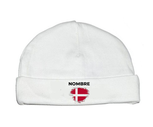 Bandera de efecto pincel dinamarca con nombre: Gorro para Bebé