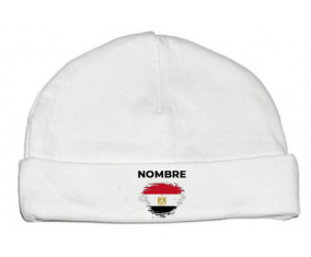 Efecto cepillo de bandera Egipto con nombre: Gorro para Bebé
