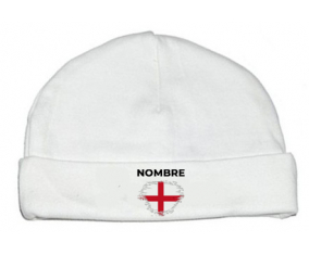 Inglaterra cepilla la bandera del efecto con nombre: Gorro para Bebé