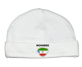 Bandera de cepillo de Guinea Ecuatorial con nombre: Gorro para Bebé