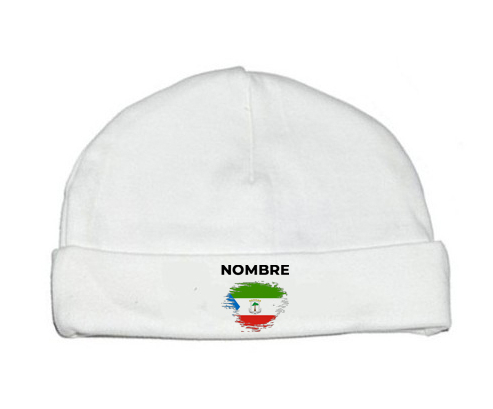 Bandera de cepillo de Guinea Ecuatorial con nombre: Gorro para Bebé