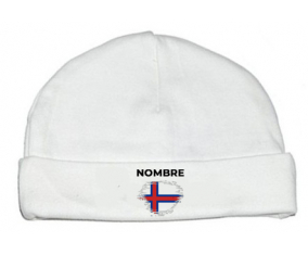 Bandera de cepillo de las Islas Feroe con nombre: Gorro para Bebé