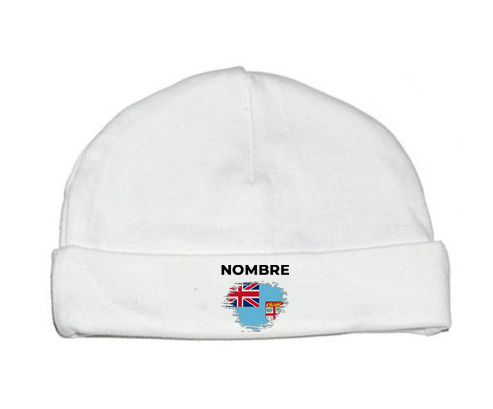 Bandera del efecto pincel de Fiji con nombre: Gorro para Bebé