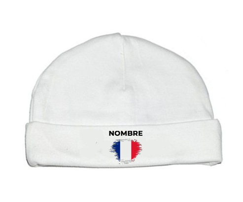 France bandera del efecto pincel con nombre: Gorro para Bebé