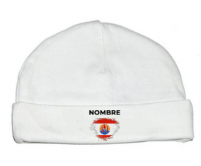 Bandera de pincel de la Polinesia Francesa con nombre: Gorro para Bebé