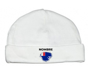 Bandera de efecto de pincel French Southern Lands con nombre: Gorro para Bebé