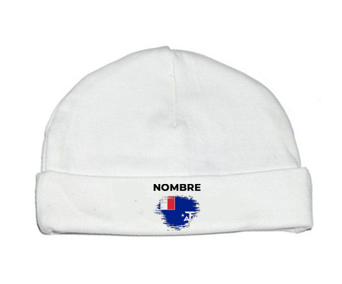 Bandera de efecto de pincel French Southern Lands con nombre: Gorro para Bebé