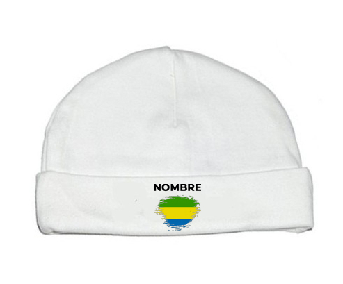 Bandera del efecto pincel gabón con nombre: Gorro para Bebé