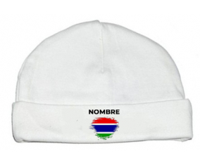 Bandera de cepillo de Gambia con nombre: Gorro para Bebé