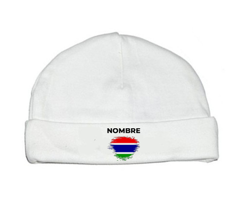 Bandera de cepillo de Gambia con nombre: Gorro para Bebé