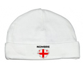 Bandera de cepillo de Georgia con nombre: Gorro para Bebé