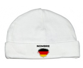 Bandera alemana del efecto pincel con nombre: Gorro para Bebé