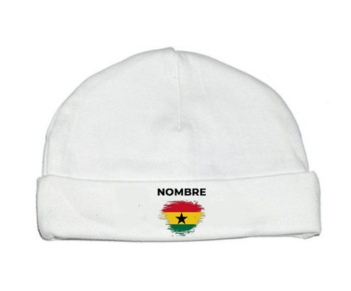 Bandera del efecto pincel de Ghana con nombre: Gorro para Bebé