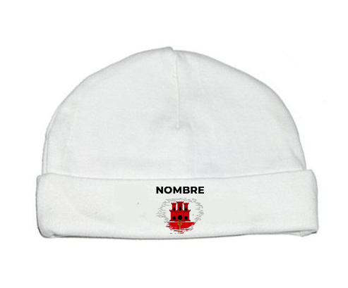 Bandera de la maleza de Gibraltar con nombre: Gorro para Bebé