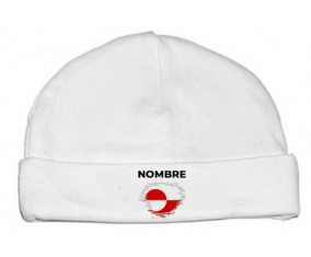 Bandera del efecto pincel de Groenlandia con nombre: Gorro para Bebé