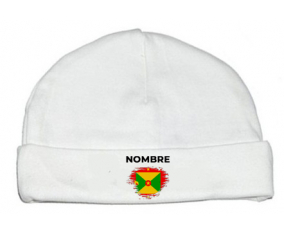 Bandera de efecto pincel granada con nombre: Gorro para Bebé