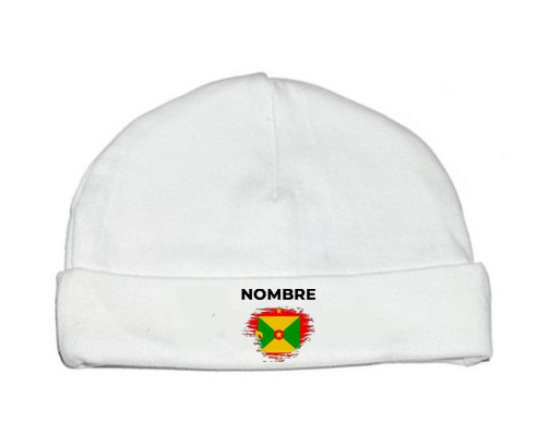 Bandera de efecto pincel granada con nombre: Gorro para Bebé