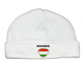 Efecto cepillo de bandera Hungría con nombre: Gorro para Bebé