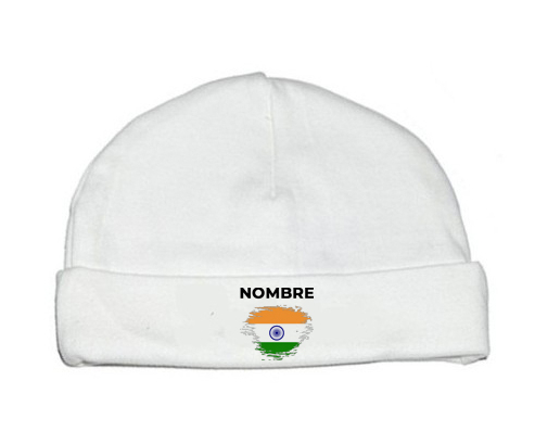 Bandera del efecto pincel de la India con nombre: Gorro para Bebé